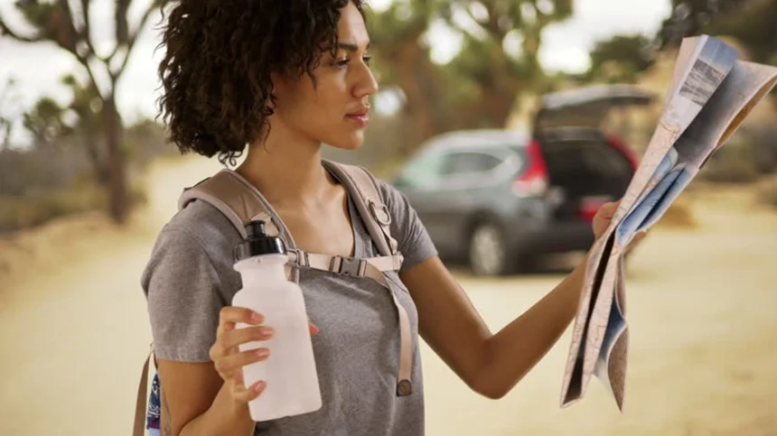financial planning girl with map financial planning girl with map